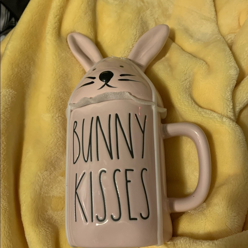 Bunny kisses Rae Dunn mug pink
